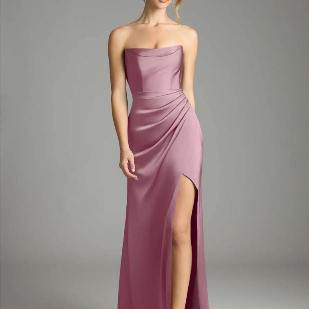 Azazie Leonis Vintage Mauve Mermaid Bridesmaid Dress View 2